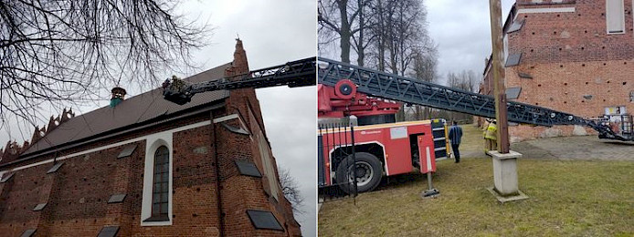 Uszkodzony dach Kościoła w Wiźnie. Prawie 4 tyś gospodarstw bez prądu  [FOTO]